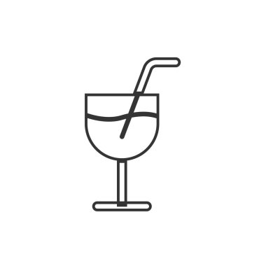 Kokteyl ikonu vektör illüstrasyon tasarımı