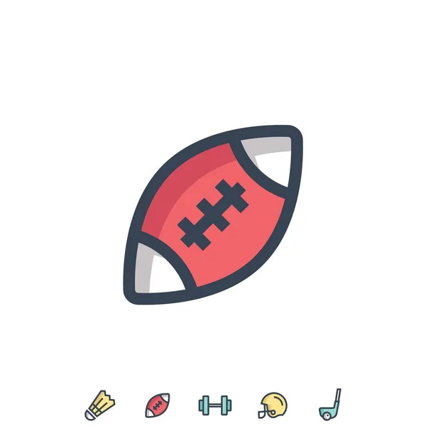 Amerikaanse Voetbal Bal Pictogram Vector Illustratie Ontwerp — Stockvector