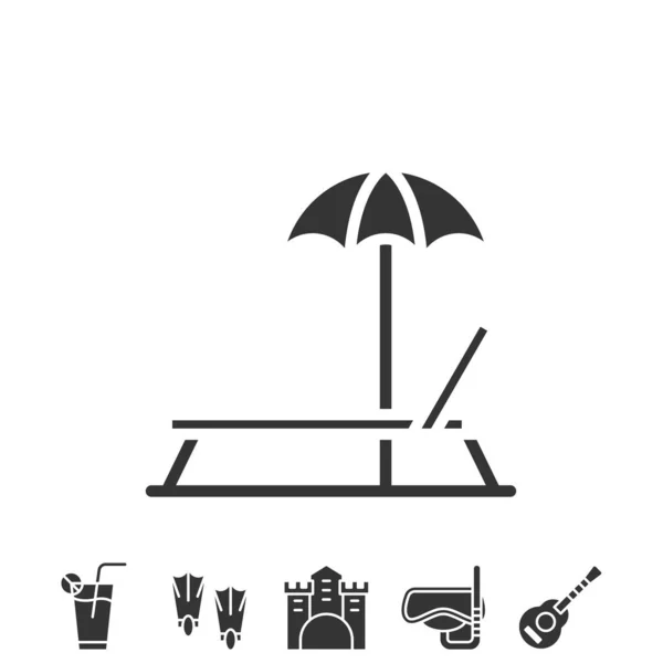Schwimmstuhl Und Schirm Icon Vektor Illustration Design — Stockvektor