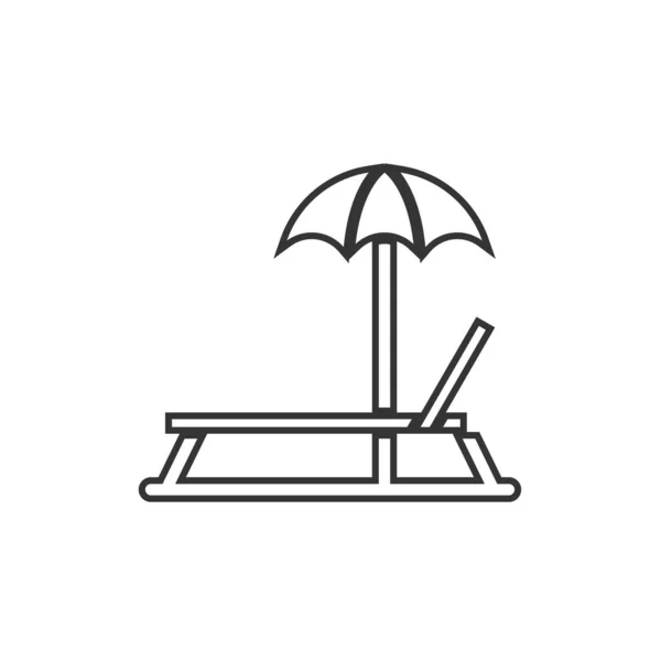 Schwimmstuhl Und Schirm Icon Vektor Illustration Design — Stockvektor