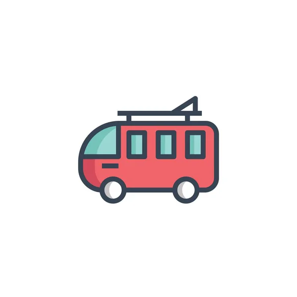 Podróż Autobus Ikona Wektor Ilustracja Projekt — Wektor stockowy