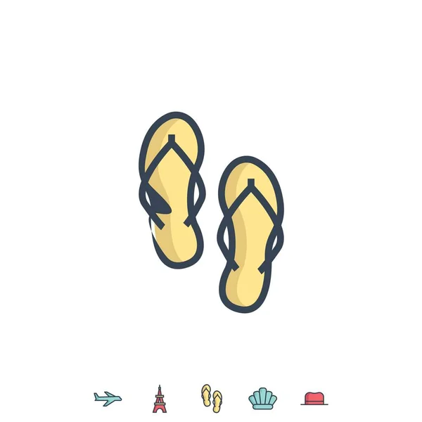 Flipflops Ícone Vetor Ilustração Design — Vetor de Stock