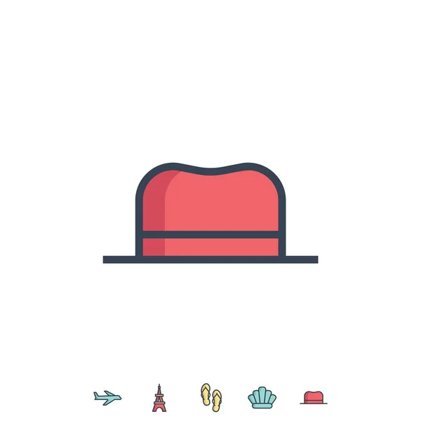 Cappello Icona Vettoriale Illustrazione Design — Vettoriale Stock