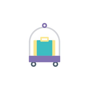 Bavul ikon vektör illüstrasyon tasarımlı otel arabası