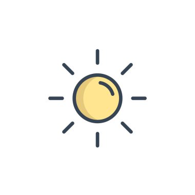 Güneş güneş ikonu vektör çizimi
