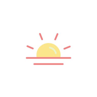 gün batımı ikon vektör çizimi tasarımı