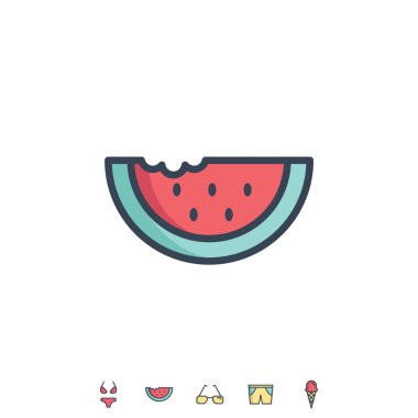 karpuz simgesi vektör çizimi tasarımı