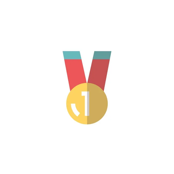 Medaglia Oro Icona Vettoriale Illustrazione Design — Vettoriale Stock