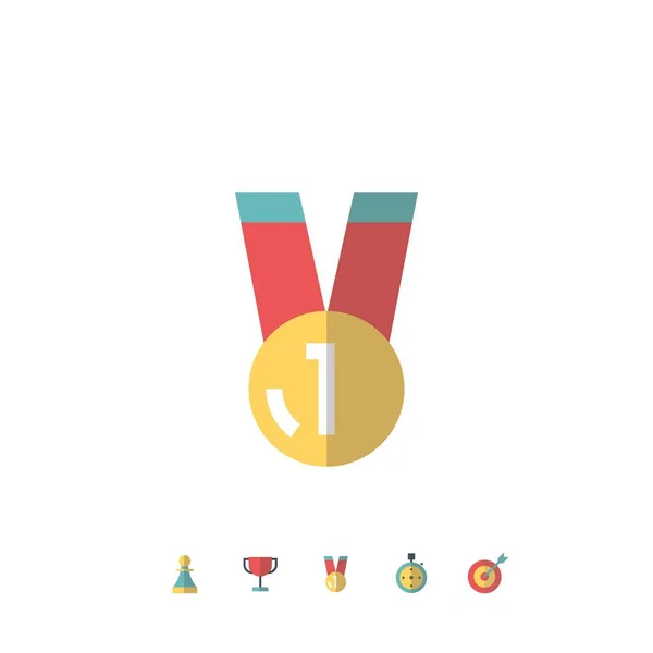 Złoty Medal Ikona Wektor Ilustracja Projekt — Wektor stockowy