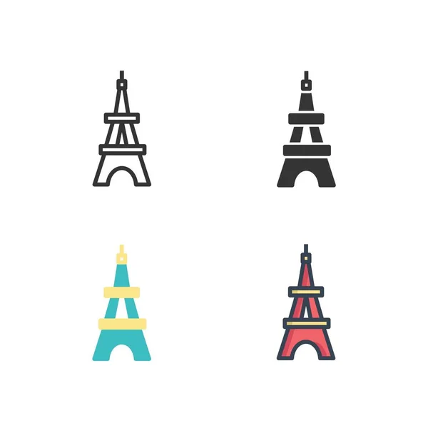 Parijs Toren Pictogram Vector Illustratie Ontwerp — Stockvector
