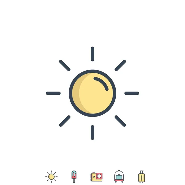 Zon Zonne Pictogram Vector Illustratie Ontwerp — Stockvector