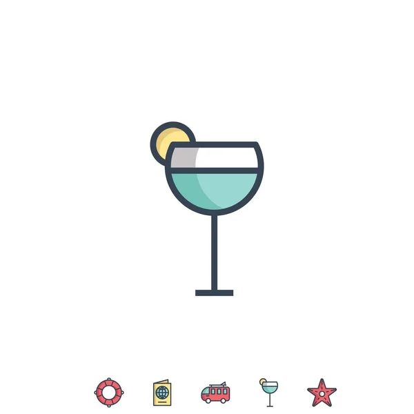 Cocktail Drink Vektor Symbol Vektor Illustration Design — Stockvektor