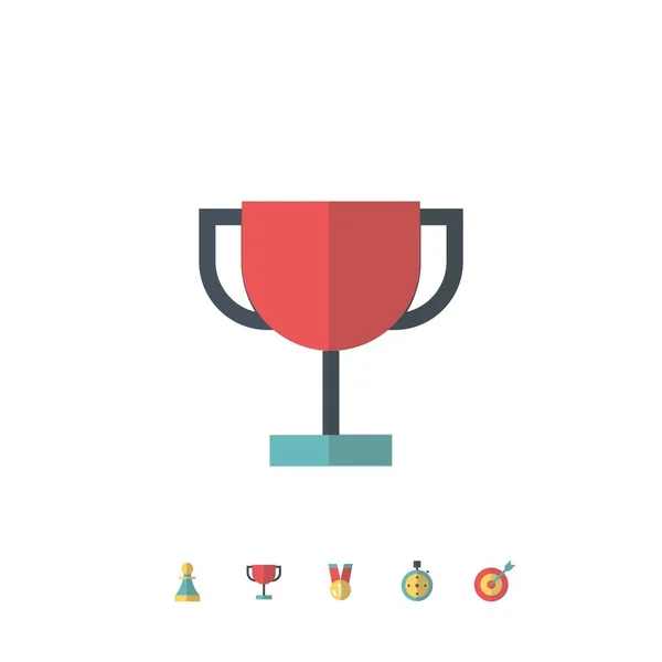 Coppa Trofeo Icona Vettoriale Illustrazione Design — Vettoriale Stock