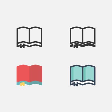 Kitap simgesi vektör illüstrasyon tasarımını aç