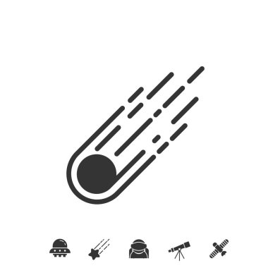 Kuyruklu yıldız astronomi ikonu vektör illüstrasyon işareti