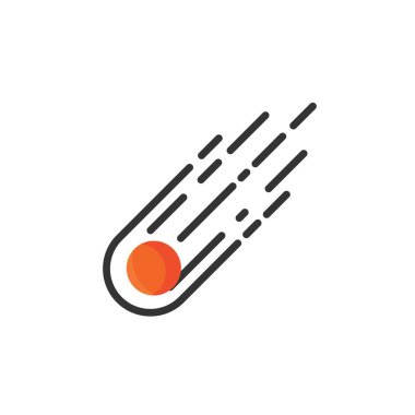 Kuyruklu yıldız astronomi ikonu vektör illüstrasyon işareti