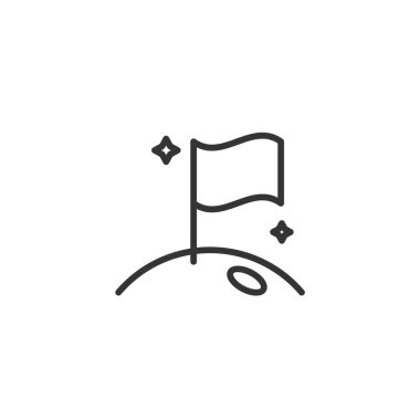 Ay simgesi vektör illüstrasyon işareti üzerinde bayrak