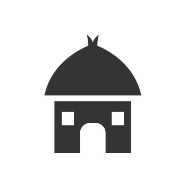 Afrika kulübesinde ikon vektör illüstrasyon işareti