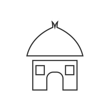 Afrika kulübesinde ikon vektör illüstrasyon işareti