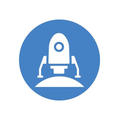 roket iniş simgesi vektör çizim işareti