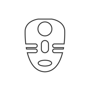 Afrikalı maskeli ikon vektör illüstrasyon işareti