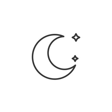 Ay ve yıldızlar ikon vektör illüstrasyon işareti