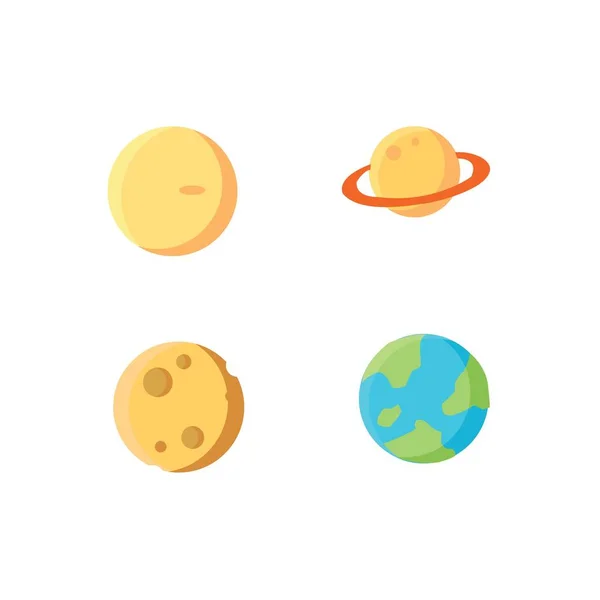 Saturn Jupiter Earth Mars 아이콘 디자인 — 스톡 벡터