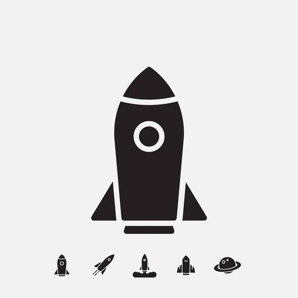 Raket Lancering Pictogram Vector Illustratie Ontwerp — Stockvector