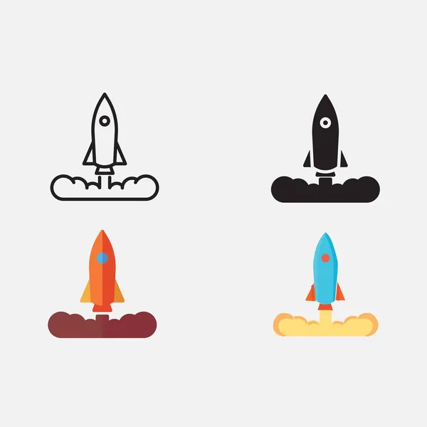 Rocket Launch Icon Vector Illustration Design — Stock Vector
