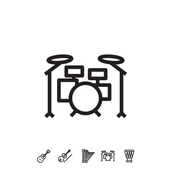 Schlagzeug Set Symbol Vektor Illustration Zeichen — Stockvektor
