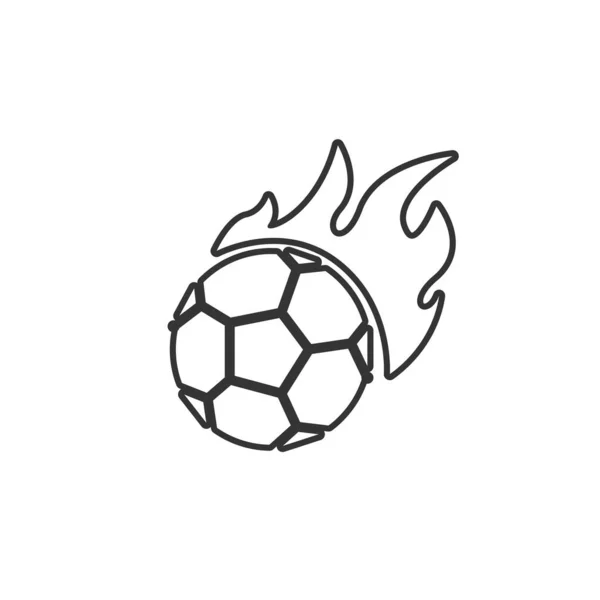 Fuoco Calcio Palla Icona Vettore Illustrazione Segno — Vettoriale Stock