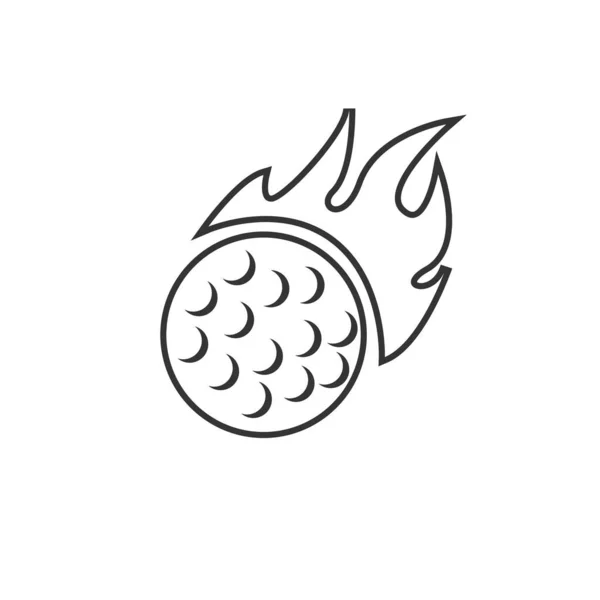 火ゴルフボールアイコンベクトルイラストサイン — ストックベクタ