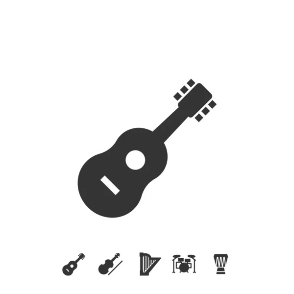 Guitar Icon Vector Illustration Sign — Stock Vector