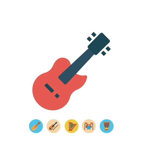 Gitaar Icoon Vector Illustratie Teken — Stockvector