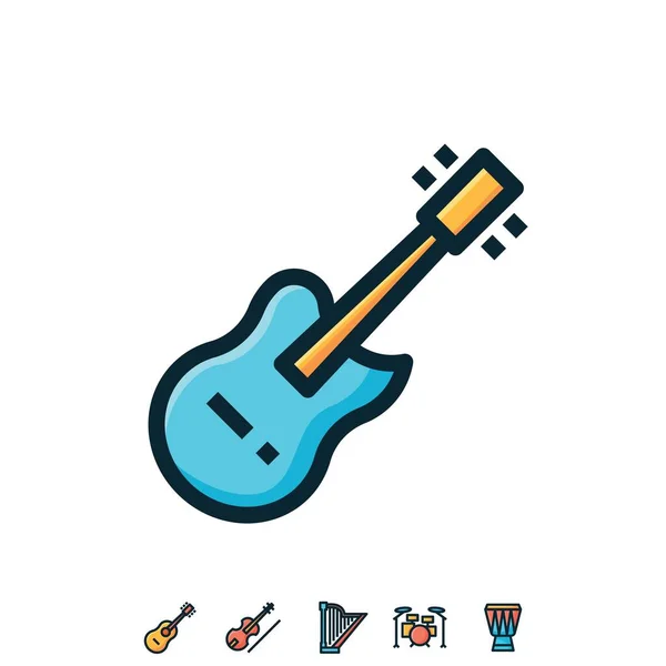 Gitarre Symbol Vektor Illustration Zeichen — Stockvektor