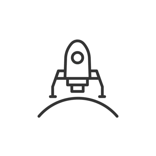 Icône Atterrissage Fusée Signe Vectoriel Illustration — Image vectorielle