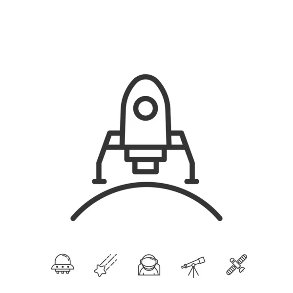 Rakéta Leszállás Ikon Vektor Illusztráció Jel — Stock Vector