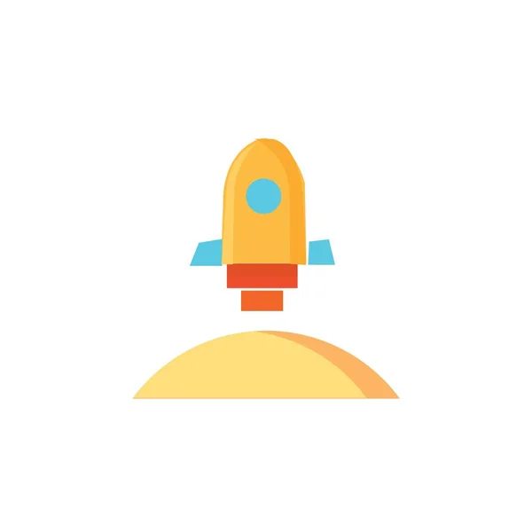 Rocket Landing Icon Vector Illustration Sign — Stock Vector