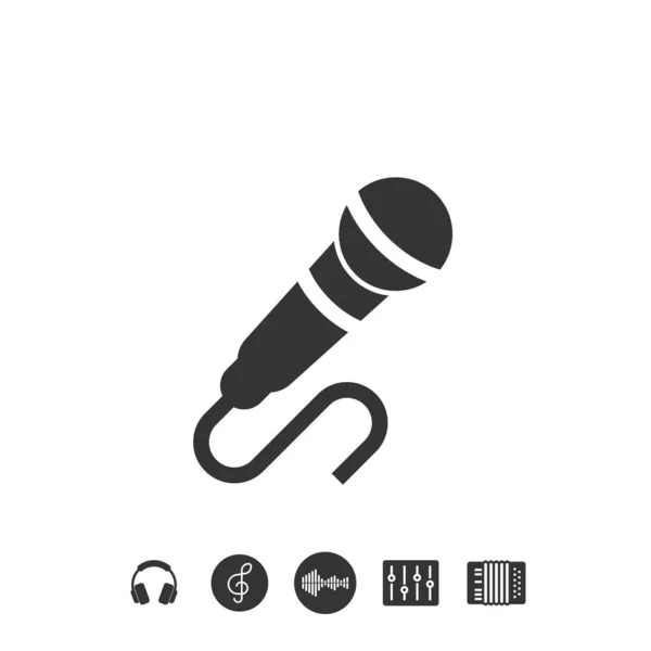 Icône Microphone Signe Vectoriel Illustration — Image vectorielle