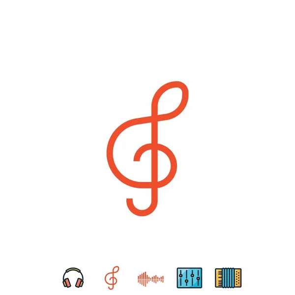 Musique Signe Icône Vecteur Illustration Signe — Image vectorielle