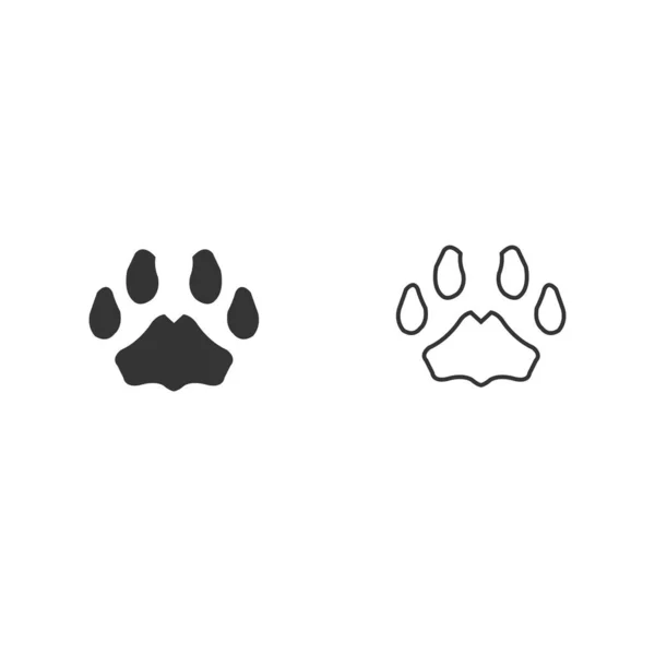 Paw Footprint Icon Vector Illustration Sign — Stock Vector