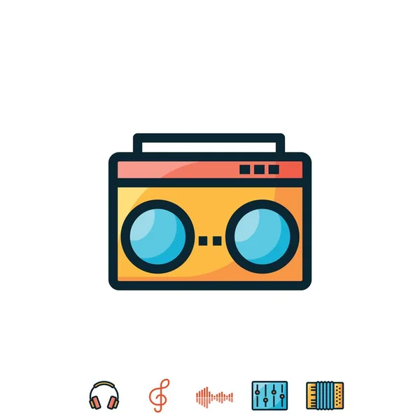 Radio Icon Vektor Illustration Zeichen — Stockvektor