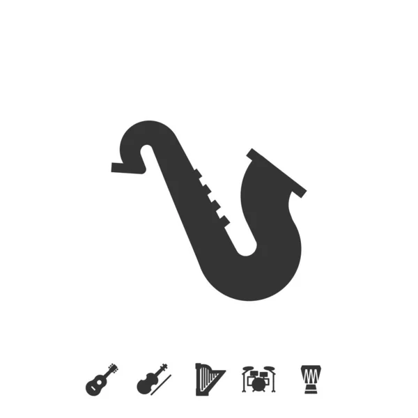 Saxofón Icono Vector Signo Ilustración — Vector de stock