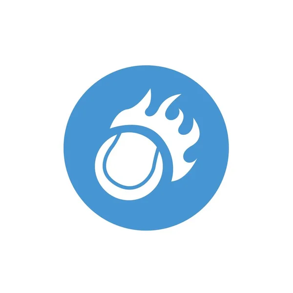 Feuer Tennisball Symbol Vektor Illustration Zeichen — Stockvektor