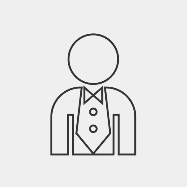 Muž Motýlek Oblek Formální Opotřebení Ikona Vektor Ilustrace Pro Webové — Stockový vektor
