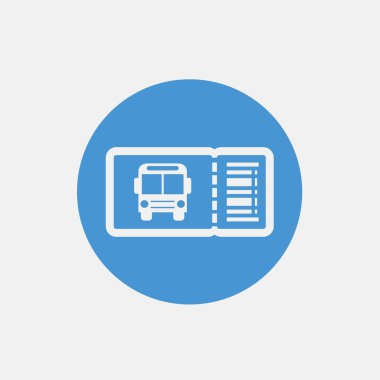 Web sitesi ve grafik tasarımı için otobüs bileti ikonu vektör illüstrasyonu