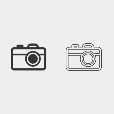 Web sitesi ve grafik tasarımı için dijital kamera ikonu vektör çizimi