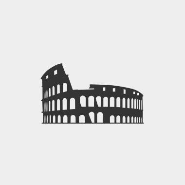 Web sitesi ve grafik tasarımı için Colosseum simgesi vektör çizimi