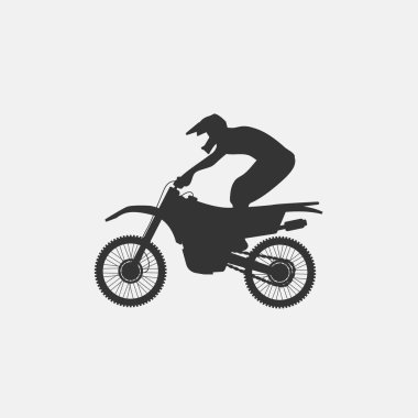 Web sitesi ve grafik tasarımı için motorcross spor ikonu vektör çizimi