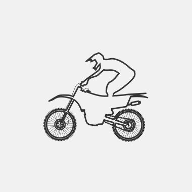 Web sitesi ve grafik tasarımı için motorcross spor ikonu vektör çizimi